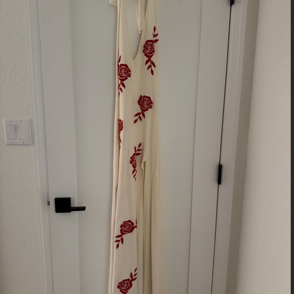 Meshki Shiloh Rose Halter Maxi Dress Ivory - Picture 4 of 4